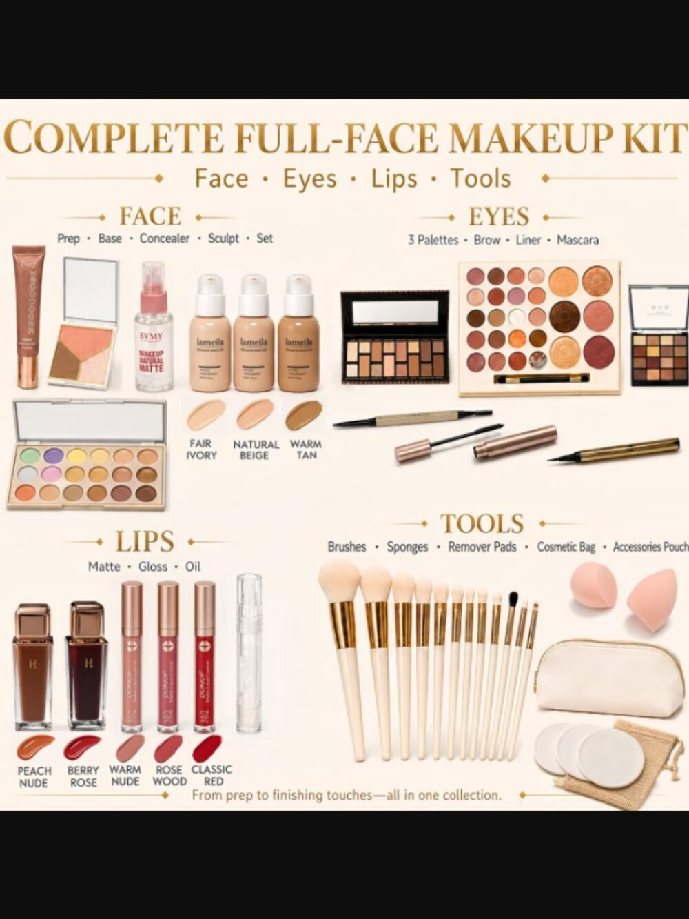 All in One Full Face Makeup Set - Picture 3 of 12